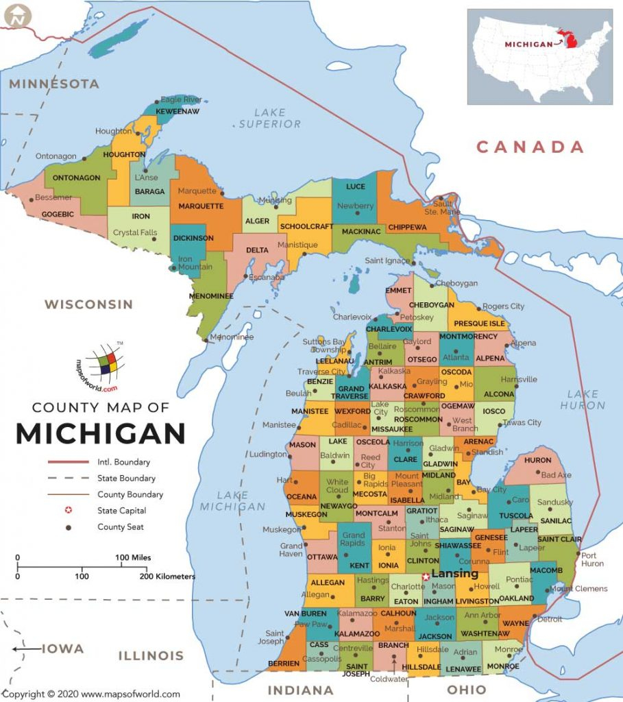 michigan county travel advisory map