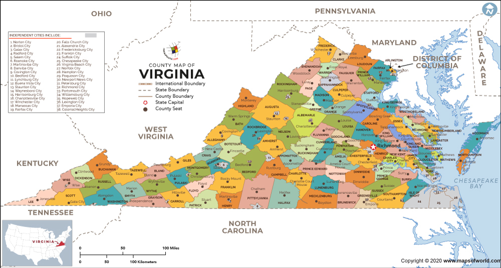 Buy Virginia County Map Buy Virginia County Map