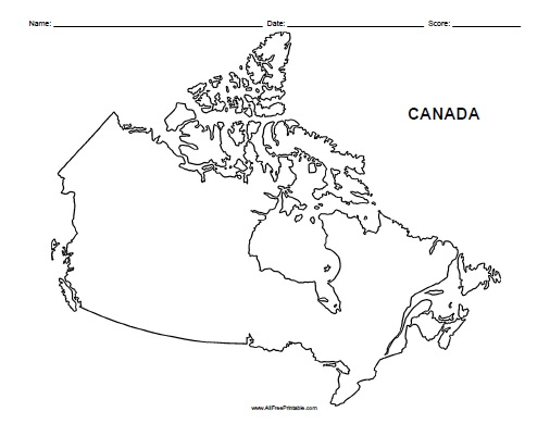 Canada Outline Map Free Printable AllFreePrintable Canada Outline Map Free Printable AllFreePrintable