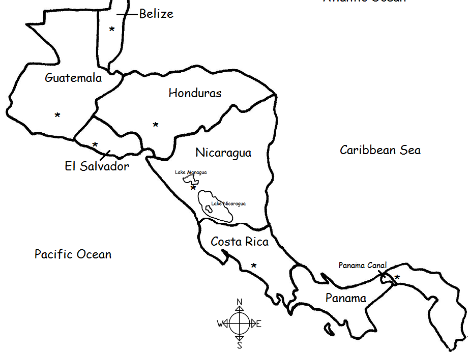 Central America Countries And Capitals Printable 