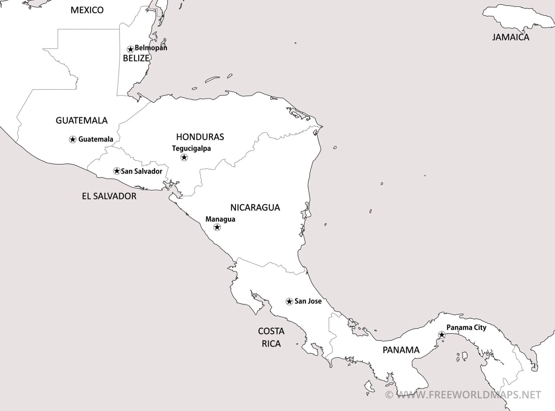 Central America Printable PDF Maps Freeworldmaps