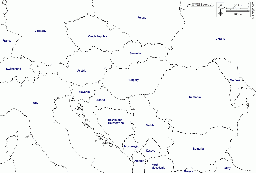 Central Europe Free Map Free Blank Map Free Outline Map Central Europe Free Map Free Blank Map Free Outline Map