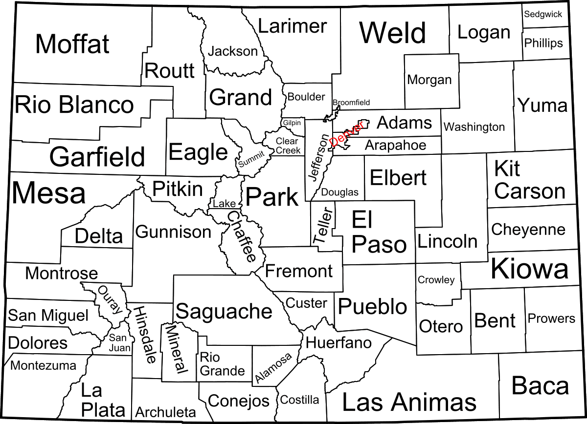 Colorado Counties 64 Counties And The CO Towns In Them