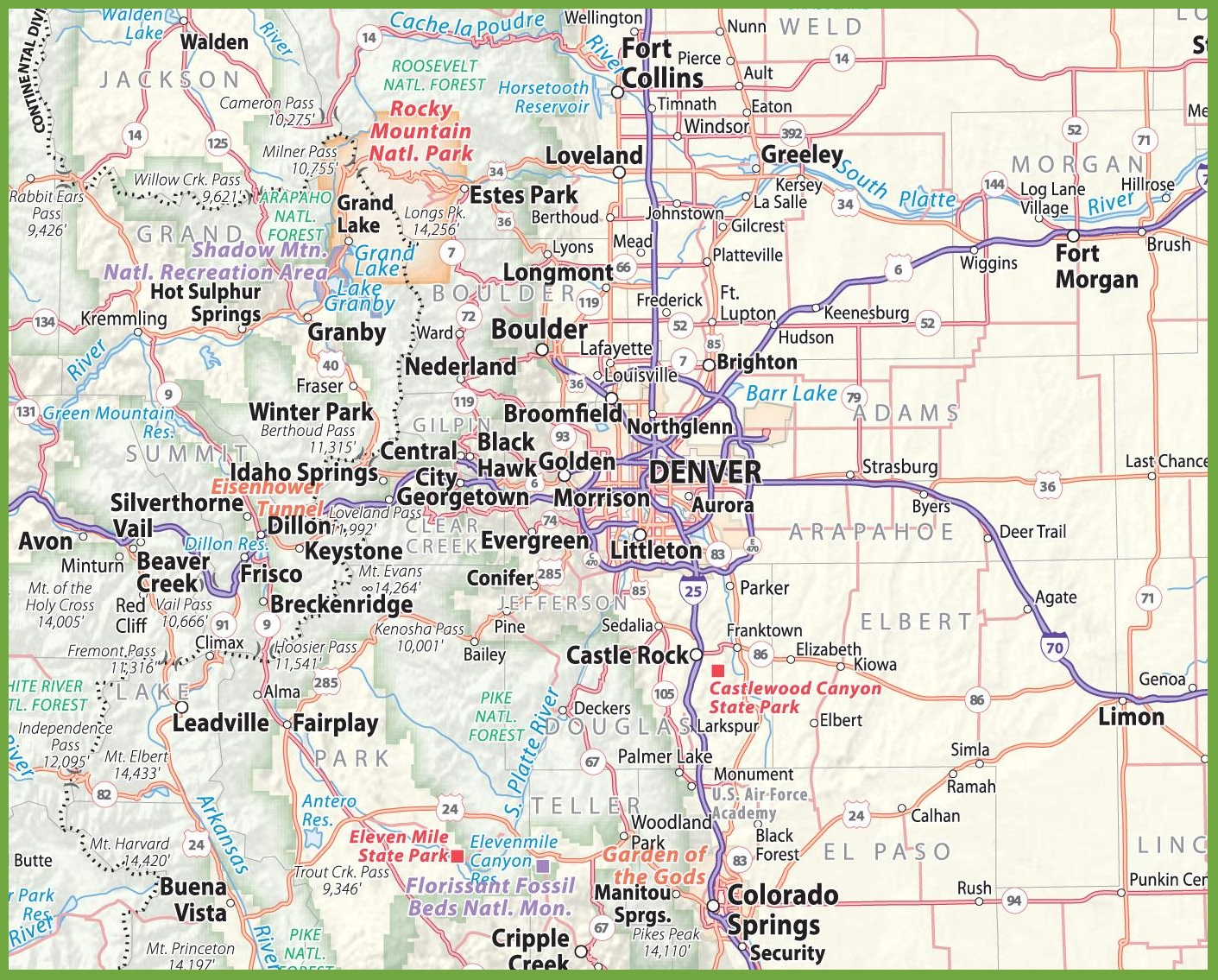 Denver Area Road Map