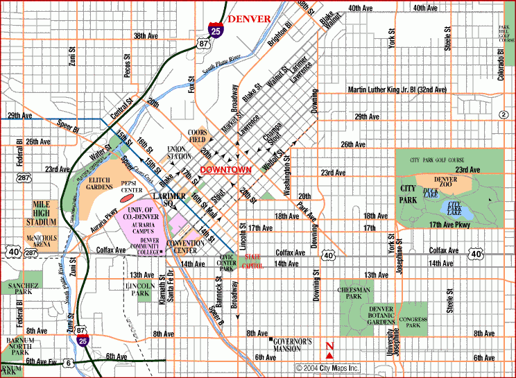 denver tourist map