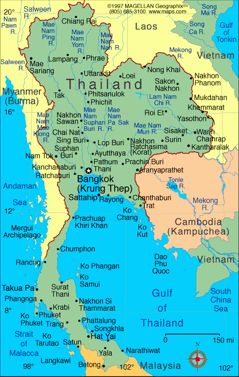 Detailed Map Of Thailand Maps