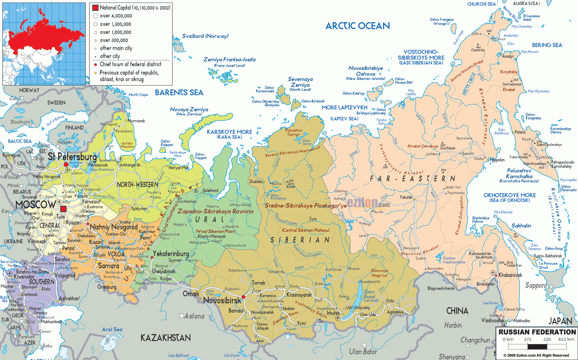 Detailed Political Map Of Russia Ezilon Maps Detailed Political Map Of Russia Ezilon Maps