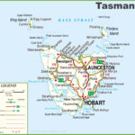 Detailed Tasmania Road Map With Cities And Towns