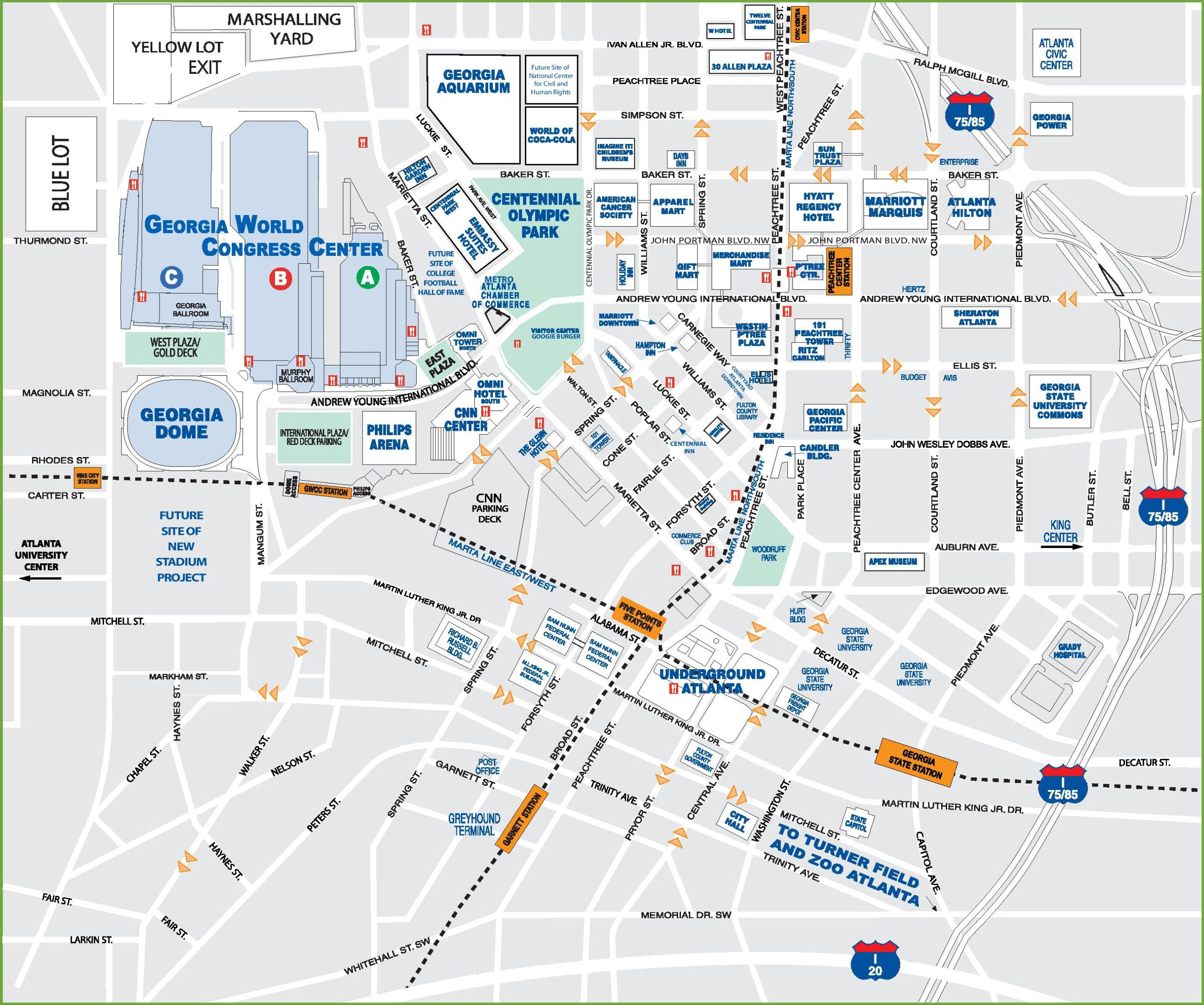 Downtown Atlanta Tourist Map Downtown Atlanta Tourist Map