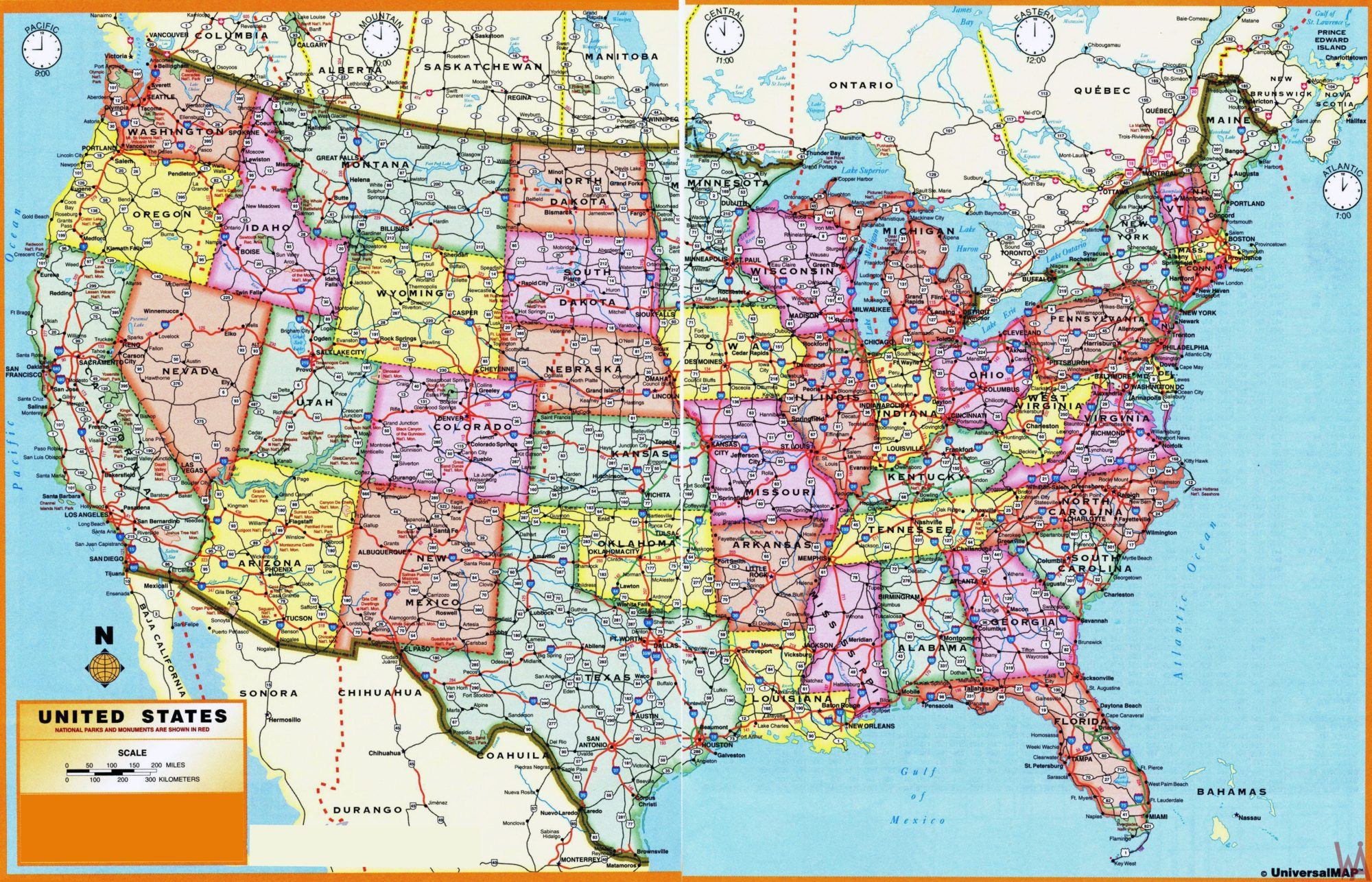 Economic HD Map Of USA Political Time Zone Map WhatsAnswer