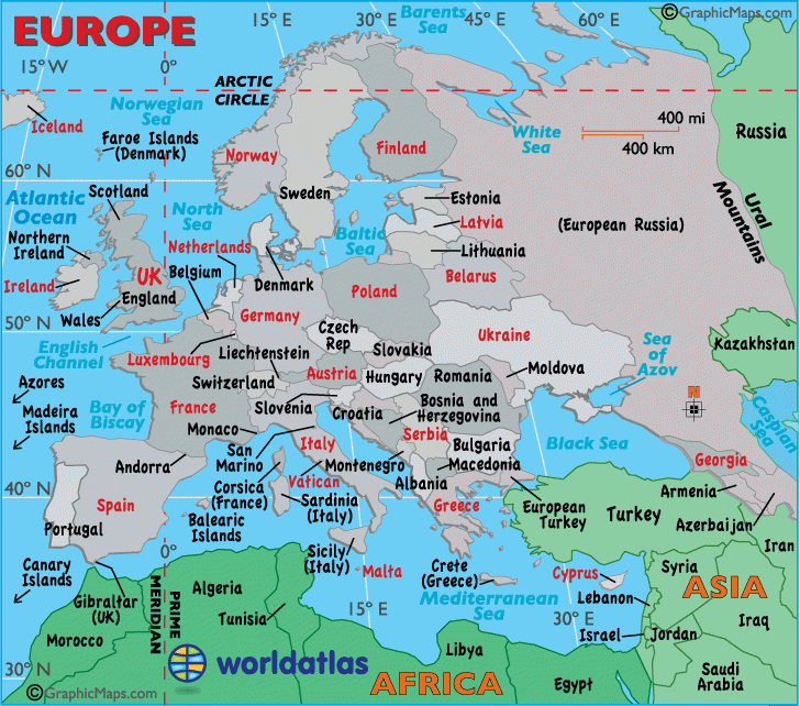 Europe Capital Cities Map And Information Page