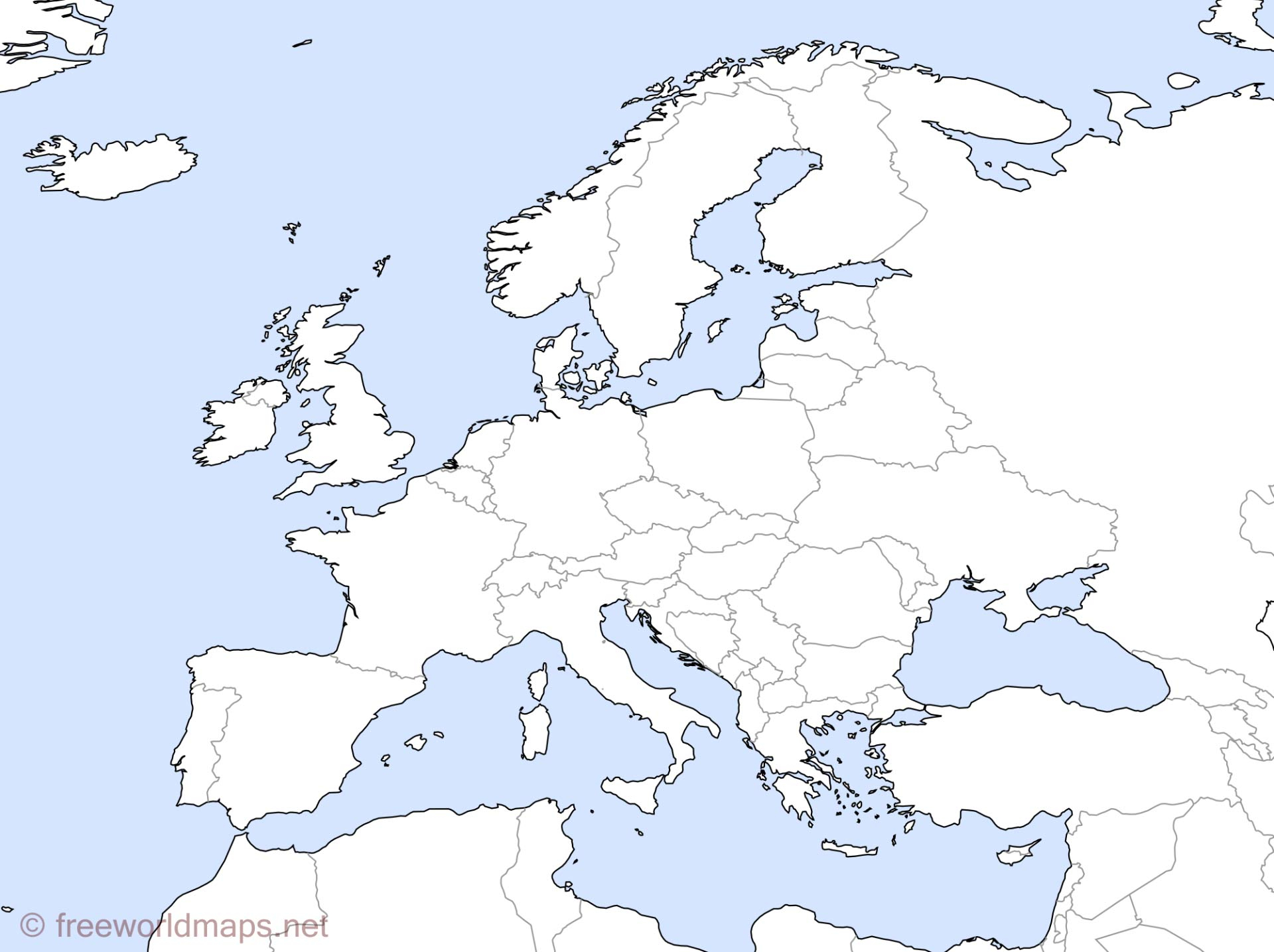 Europe Outline Maps By FreeWorldMaps Europe Outline Maps By FreeWorldMaps