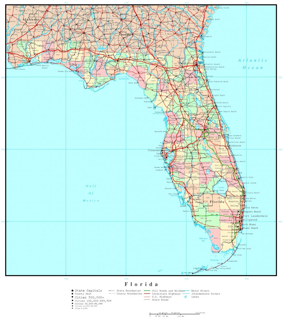 Florida Political Map Florida Elevation Map By County Florida Political Map Florida Elevation Map By County