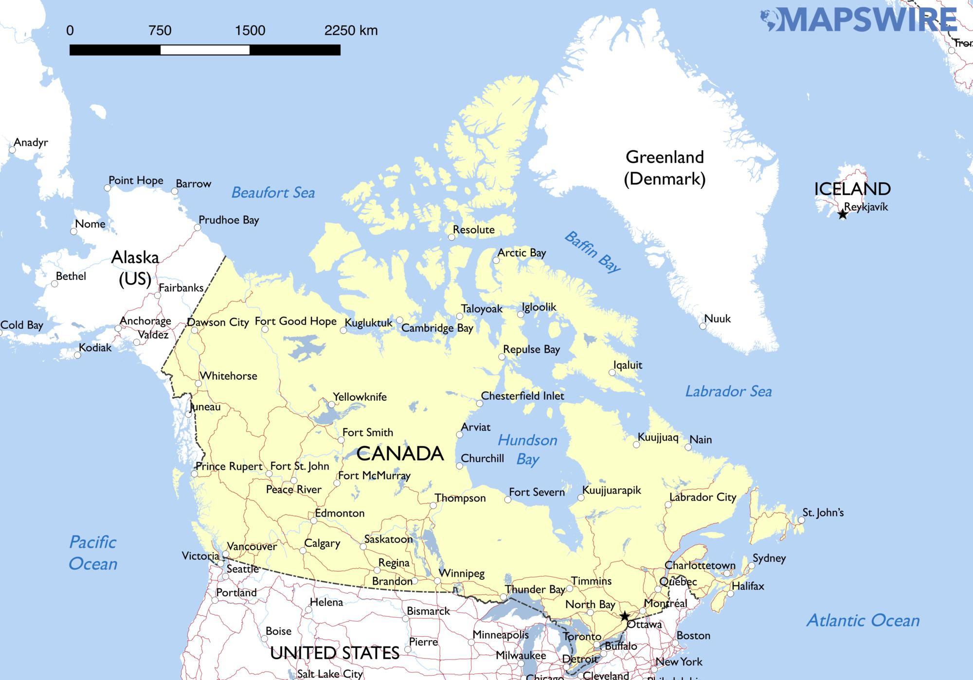 Free Maps Of Canada Mapswire