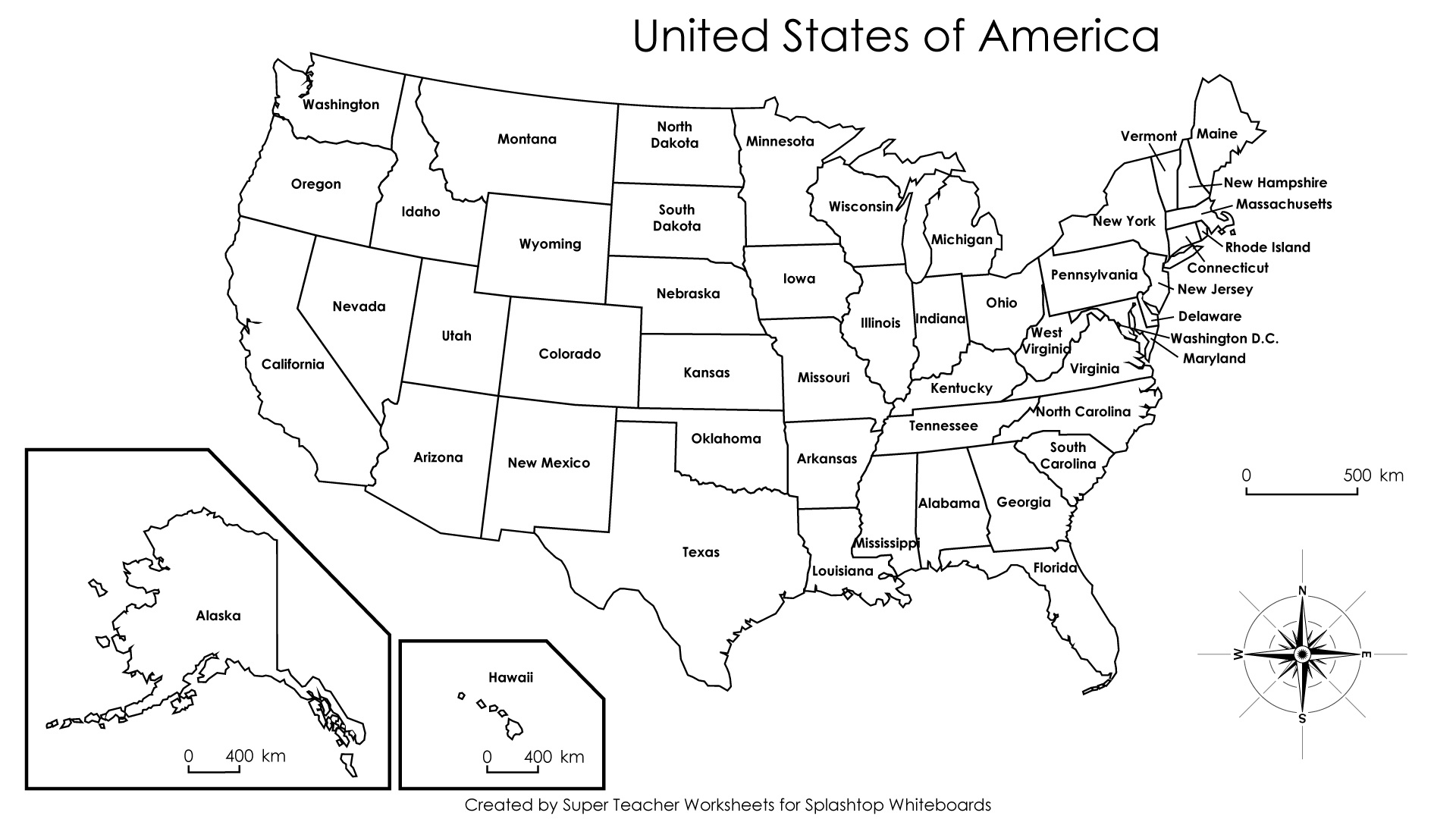 Free Printable Labeled Map Of The United States Free 