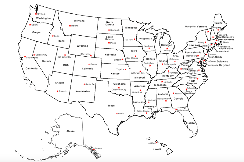 Free Printable Template Blank Map Of The United States