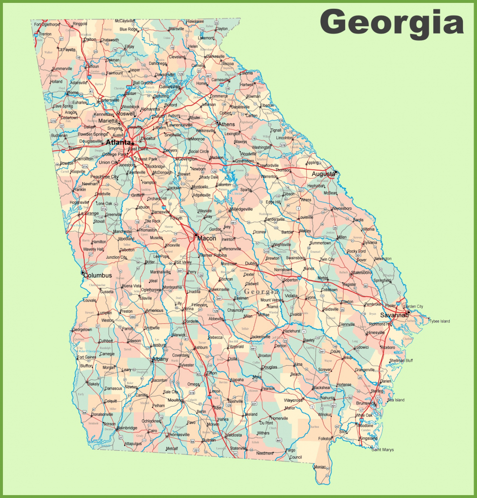 Ga Physical Lg Printable Maps Georgia State Map Images 12 