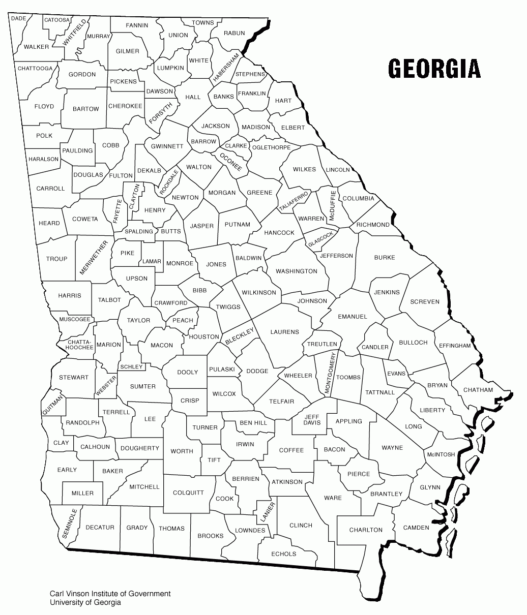 Georgia County Map Free Printable Maps