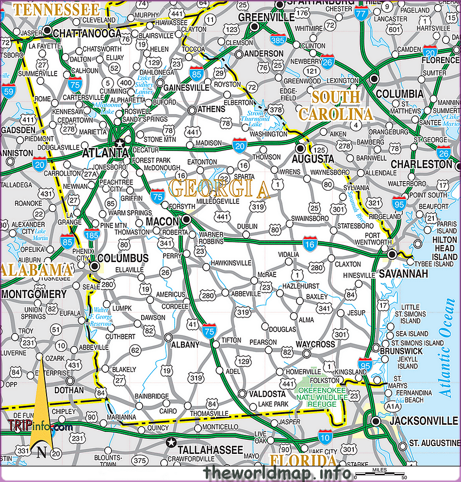 Georgia State Location Map Of US World Map Map Of Usa