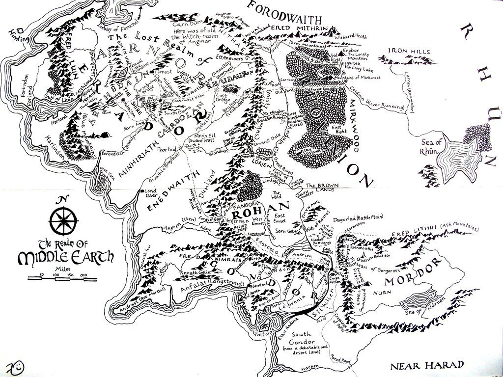 High Resolution Map Of Middle Earth Lotr Throughout 