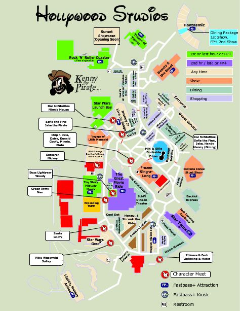 Hollywood Studios Map With Character Locations In 2020 Hollywood Studios Map With Character Locations In 2020