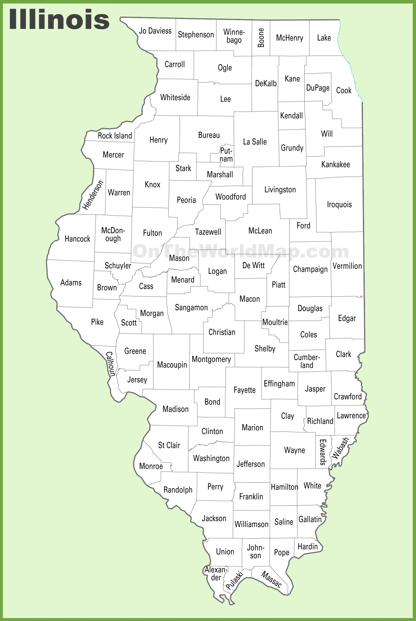 Illinois County Map Illinois County Map