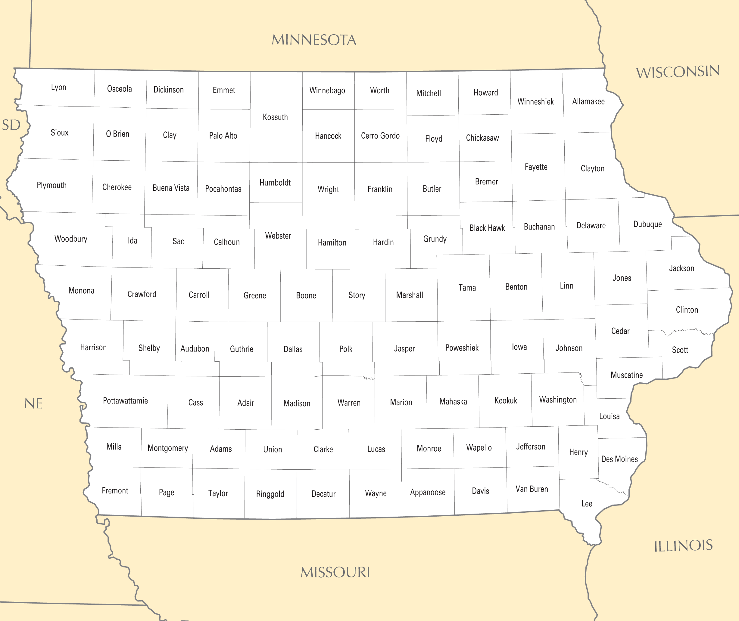 Iowa County Map Mapsof