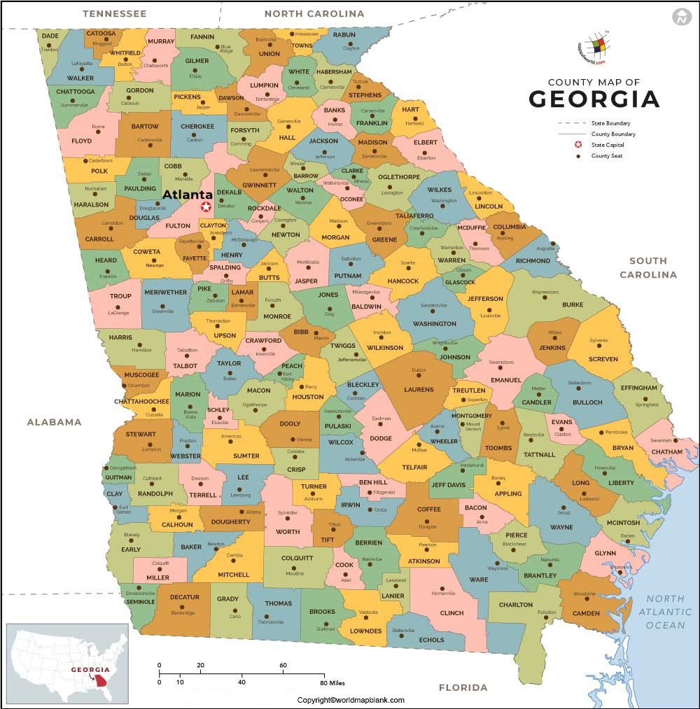 Labeled Map Of Georgia Printable World Map Blank And 