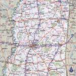 Large detailed roads and highways map of mississippi state