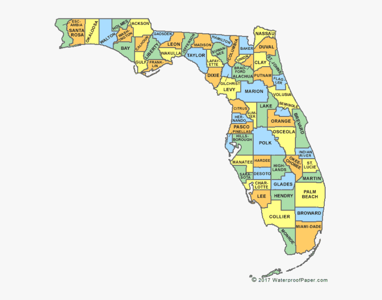 Large map of florida counties Download Them And Print