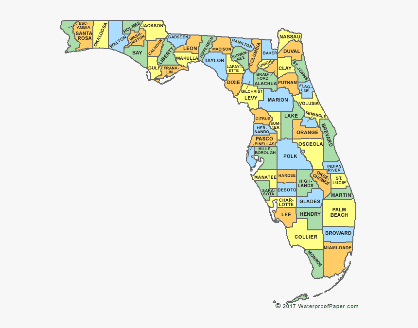 Printable Florida County Map