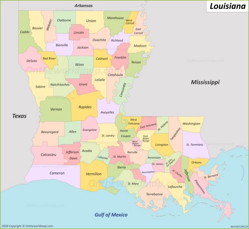 Louisiana Parish Map