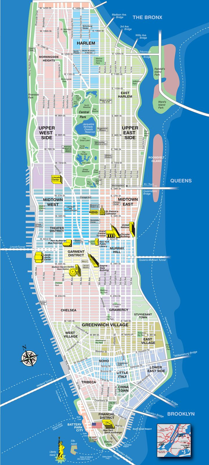 Manhattan Tourist Map Manhattan New York New York City 