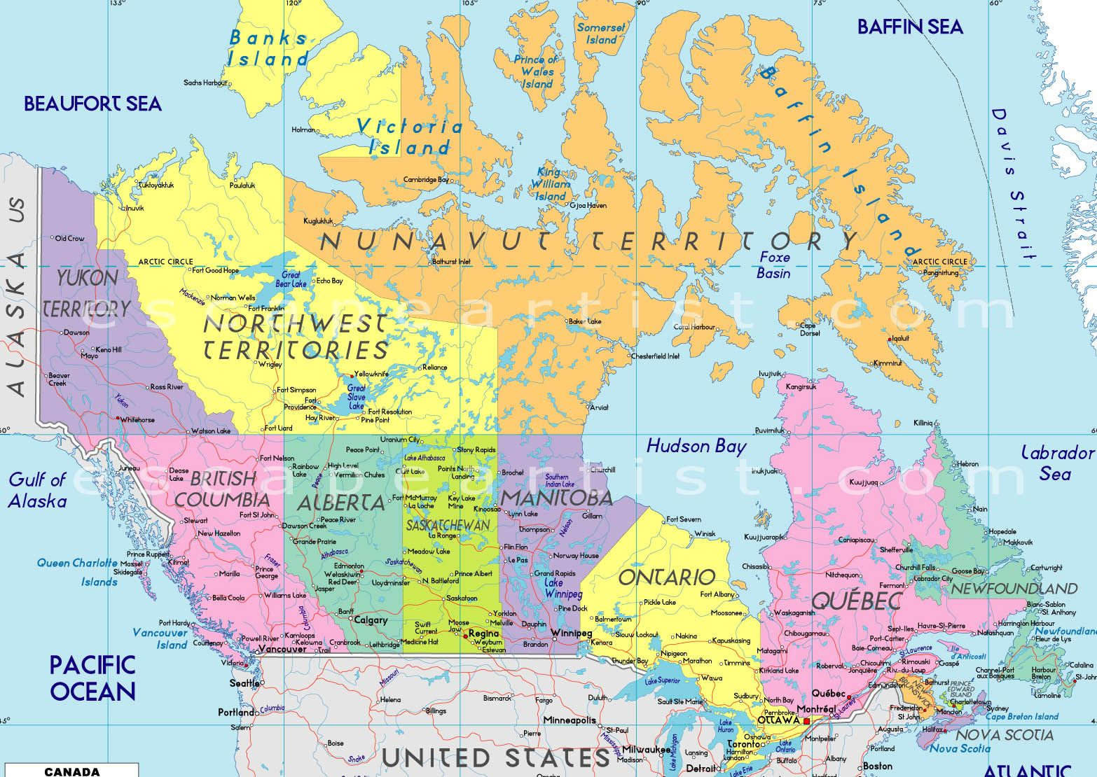 Map Of Canada With All Cities And Towns Google Search 