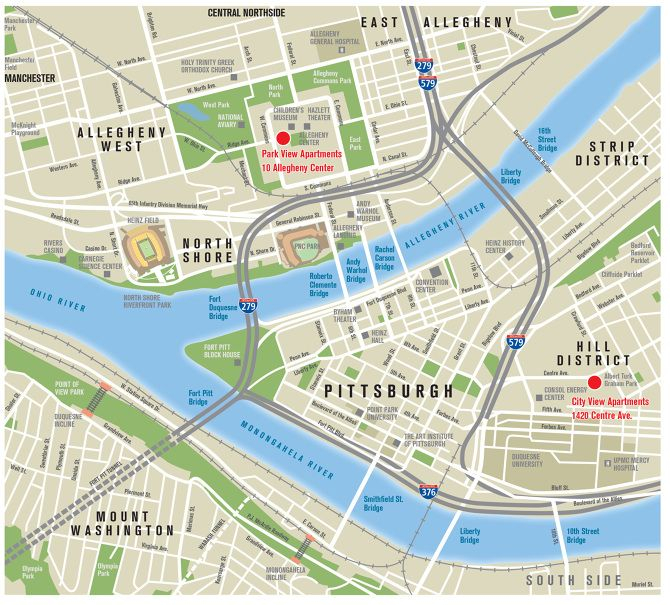 Map Of Downtown Pittsburgh Map Of Downtown Pittsburgh