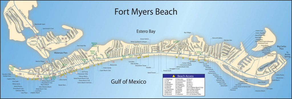 Map Of Fort Myers Beach Dehazelmuis Estero Beach 