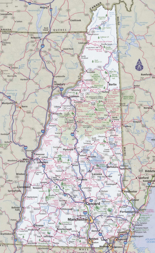 Map Of New Hampshire And Maine With Regard To Printable