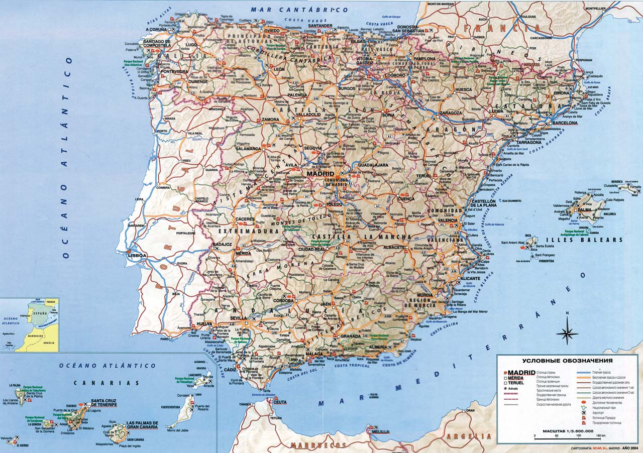 Maps Of Spain Detailed Map Of Spain In English Tourist 