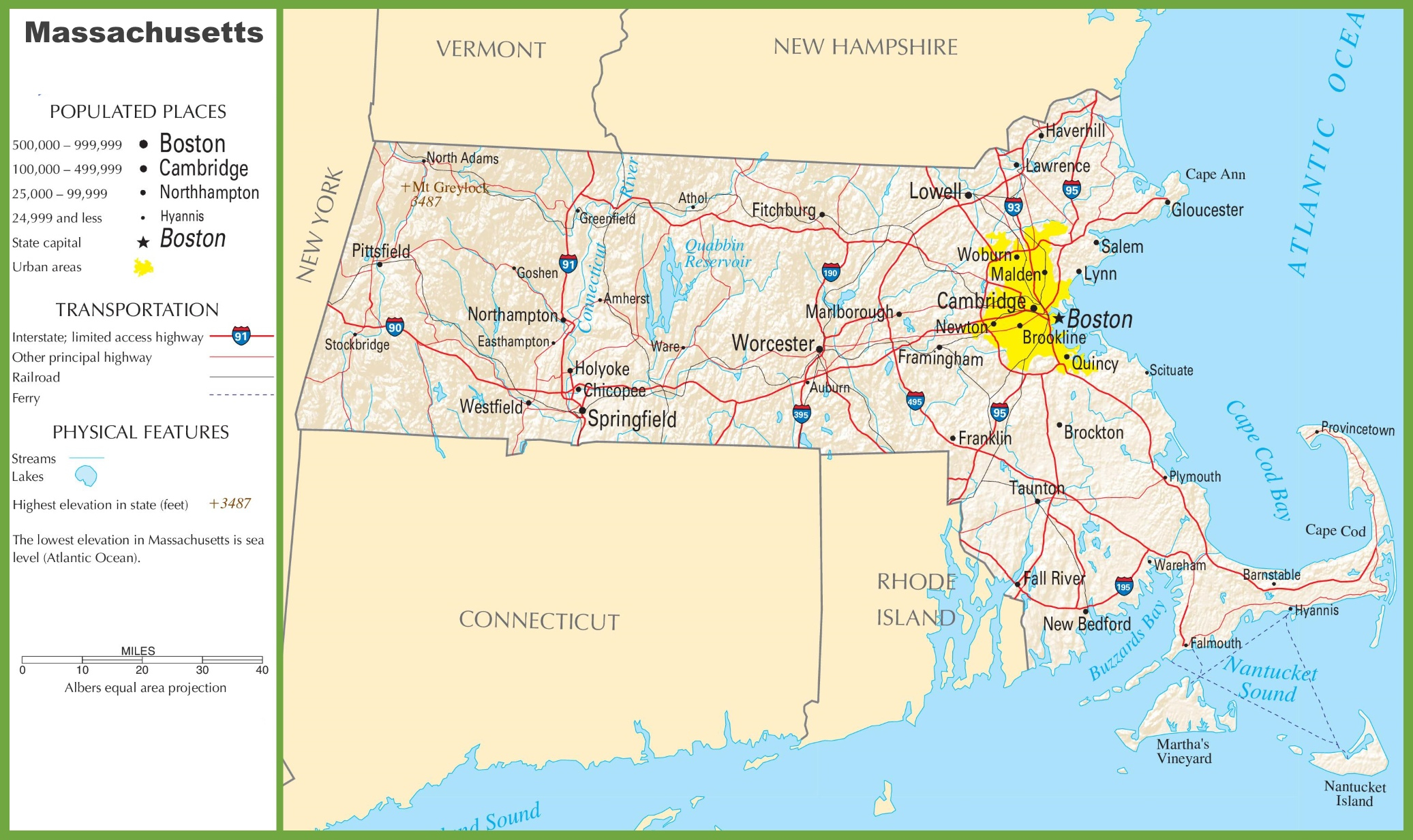 Massachusetts Highway Map