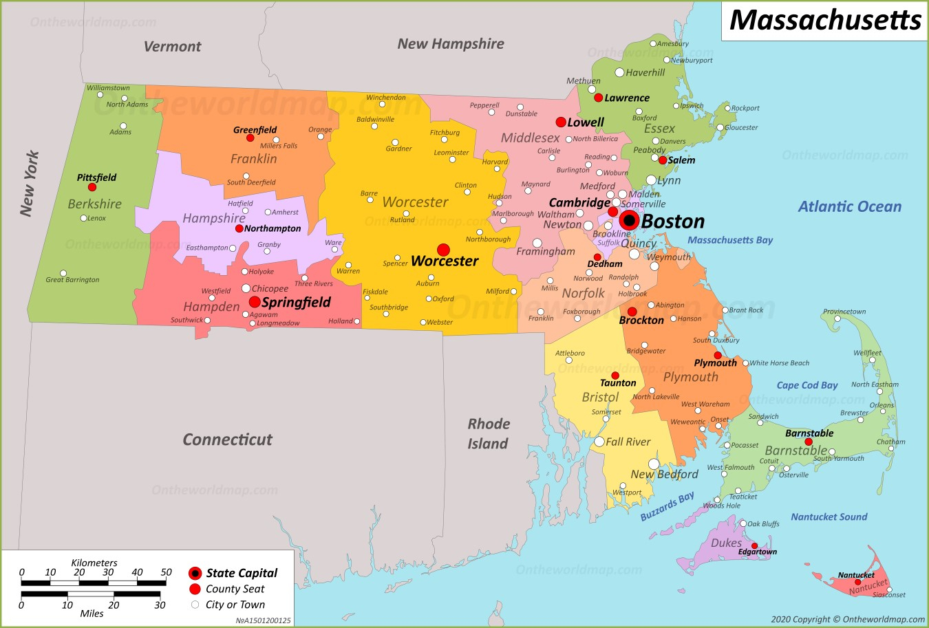 Massachusetts State Maps USA Maps Of Massachusetts MA 