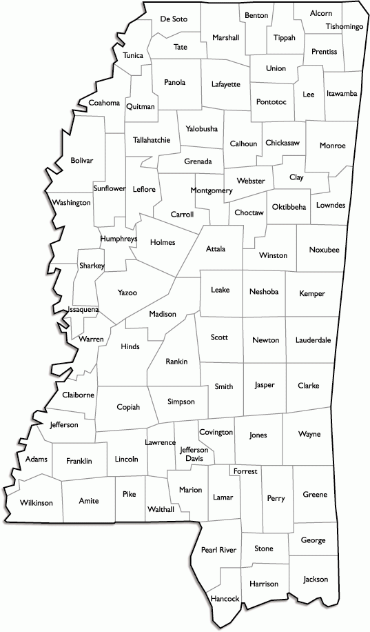Mississippi County Map With Names Mississippi County Map With Names