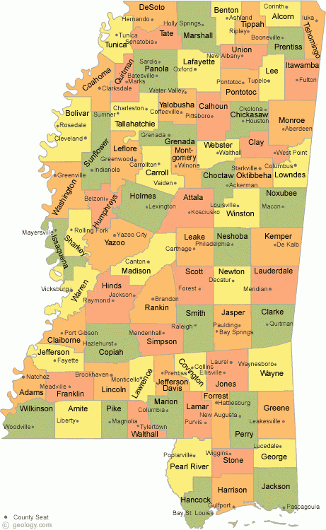 Mississippi County Map Mississippi County Map