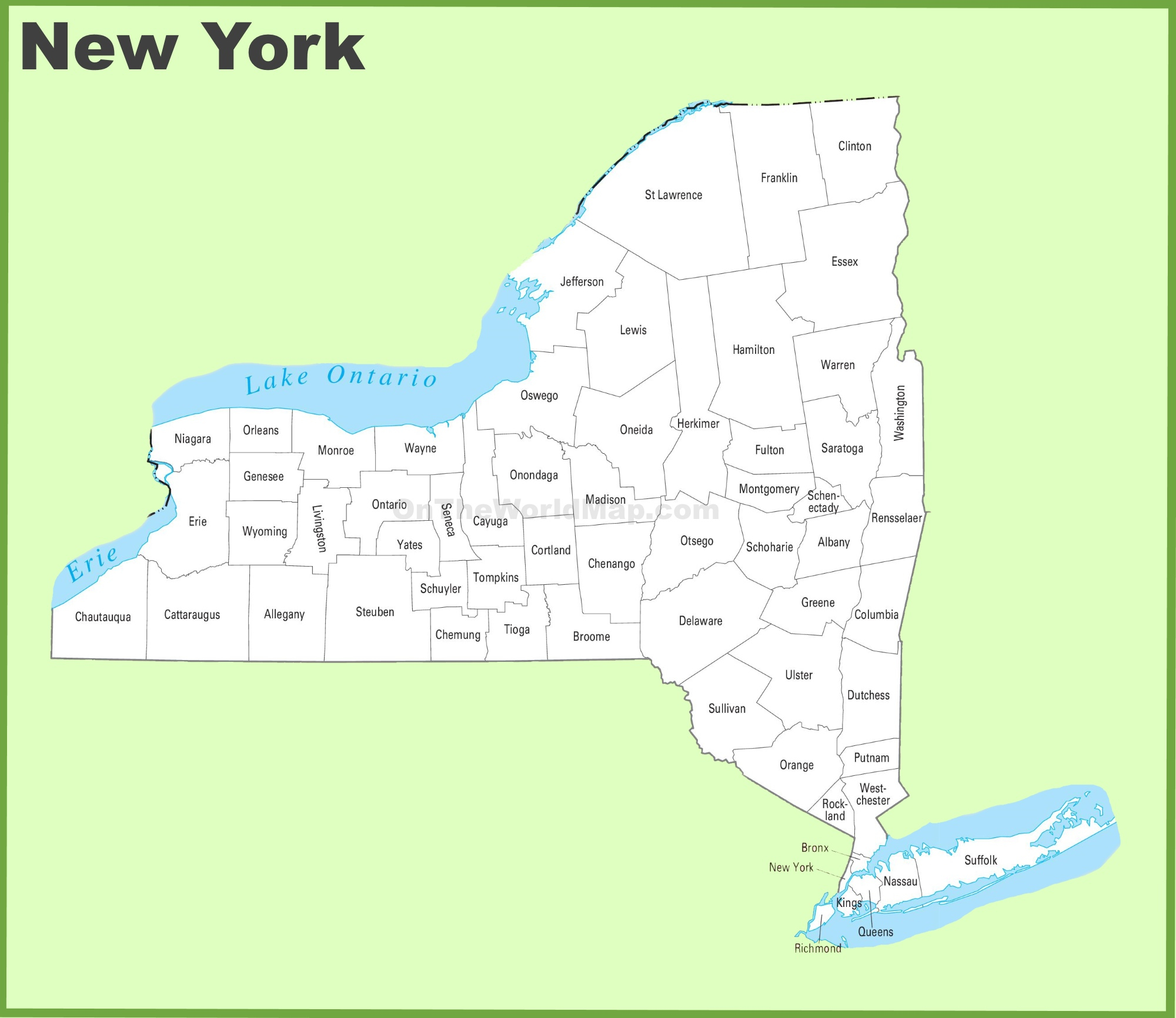 New York County Map New York County Map