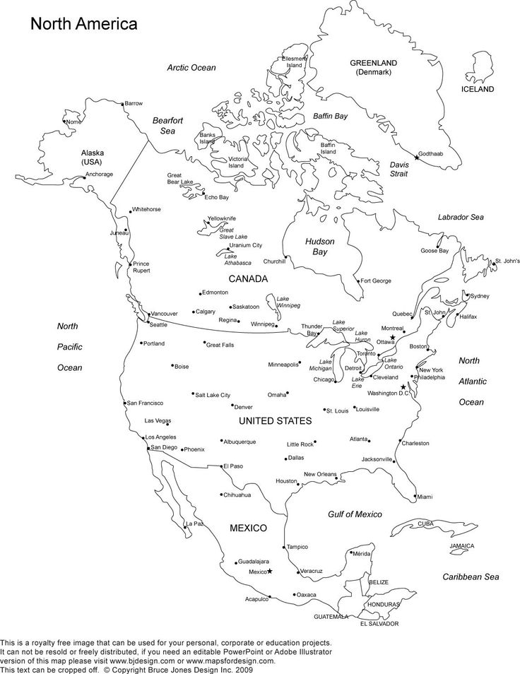 North America Printable Blank Map Royalty Free Jpg 