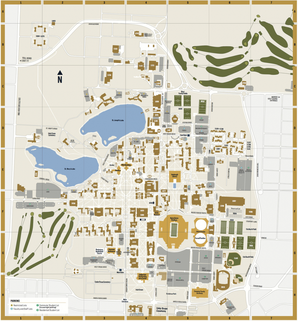 Notre Dame Campus Map Printable Printable Maps