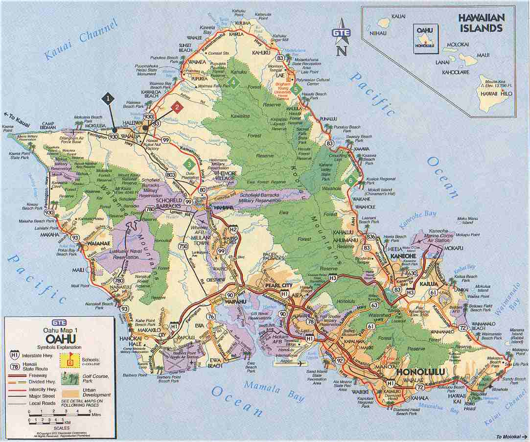 Oahu Hawaii Tourist Map Oahu Hawaii Mappery