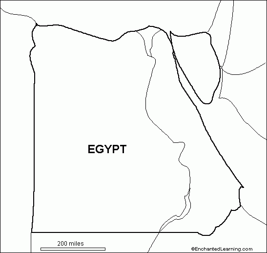 Outline Map Egypt EnchantedLearning