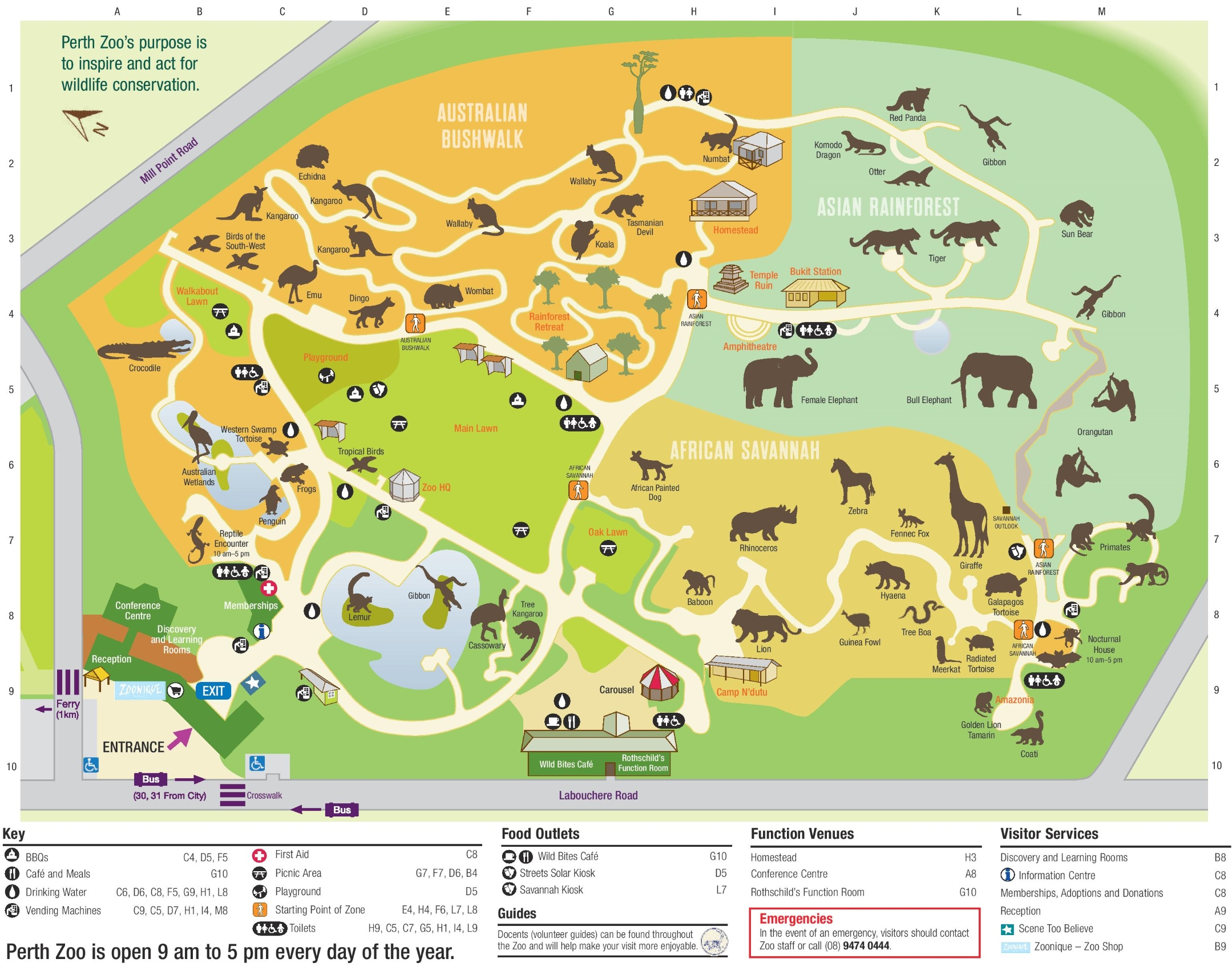 Perth Zoo Map