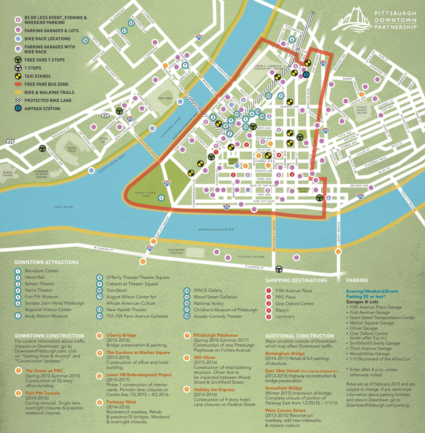 Pittsburgh Downtown Map Pittsburgh Downtown Map