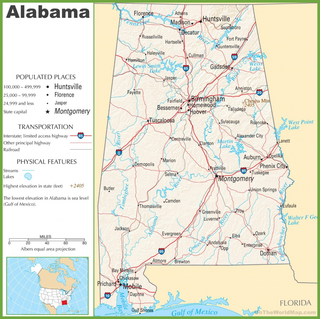 Printable Alabama Road Map Printable Maps